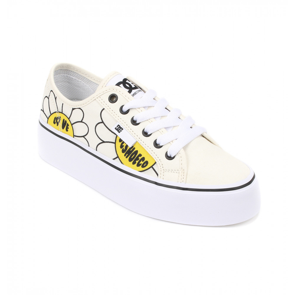 DC obuv Manual Platform white black flower Velikost: 9