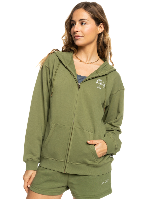 Roxy mikina Surf Stoked zipped terry loden green Velikost: S