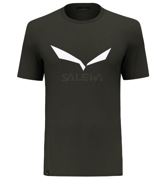 Salewa tričko Solid Logo Dry dark olive Velikost: XL