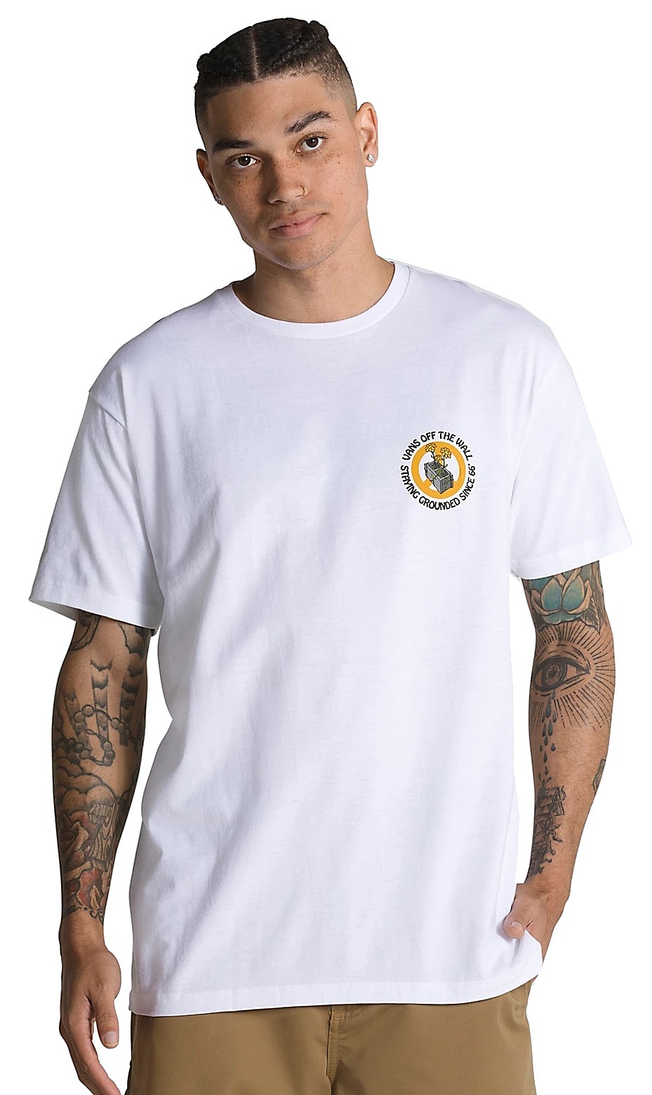 Levně Vans tričko Staying Grounded Ss Tee white