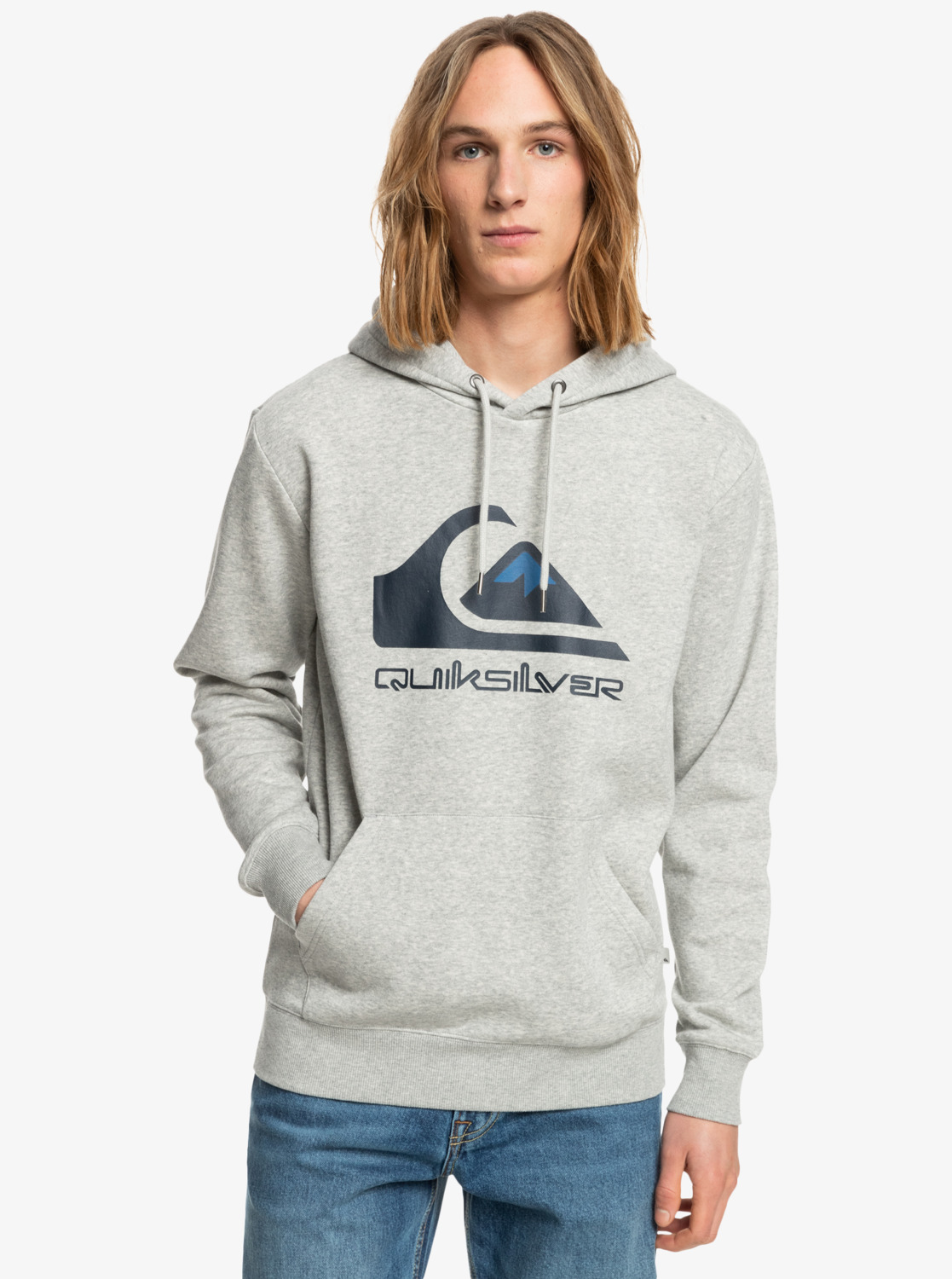 Quiksilver mikina Big Logo Hood athletic heather Velikost: XXL