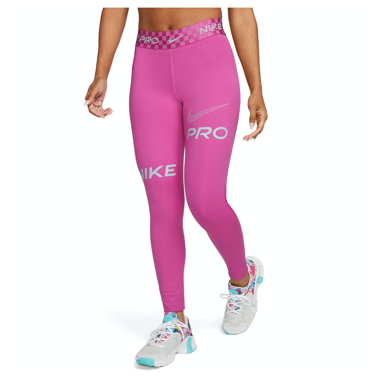 Levně Nike legíny Pro Dri-Fit Womens Mid R pink