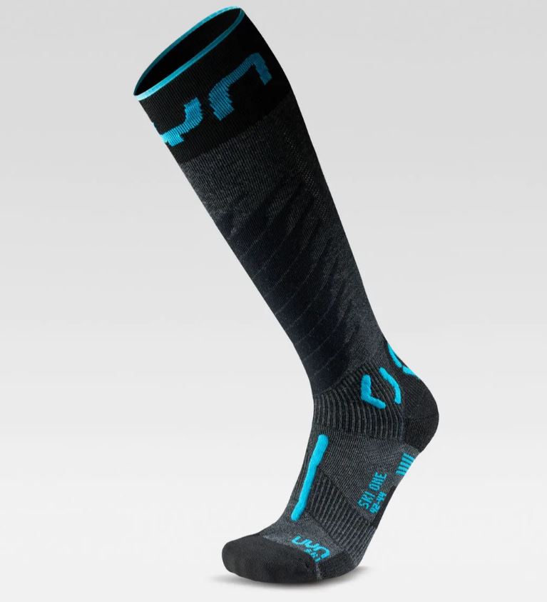 UYN ponožky Man Ski One Merino Socks anthracite turqoise Velikost: 39-41