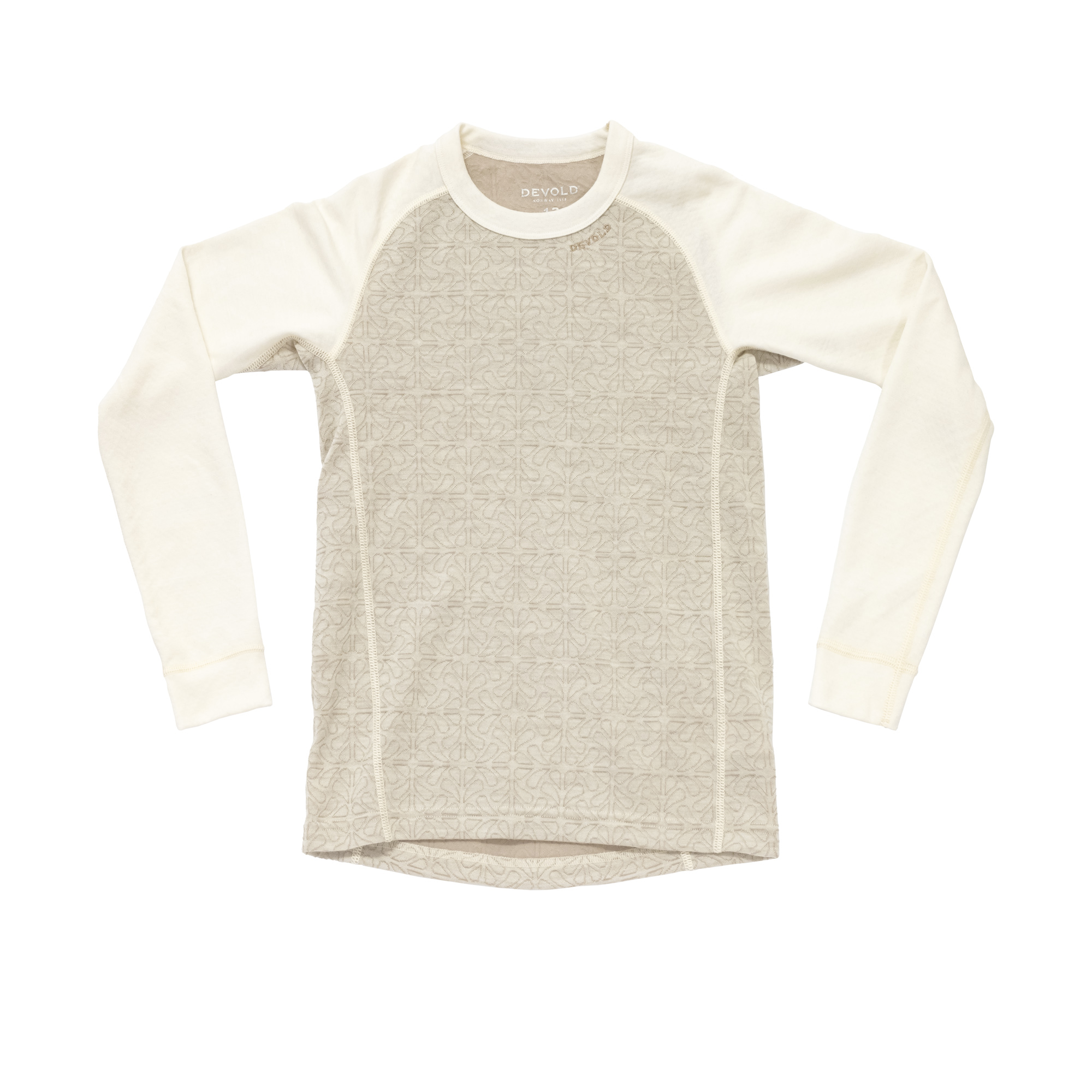 Devold tričko Duo Active Merino Shirt Ls Jr raw white Velikost: 12