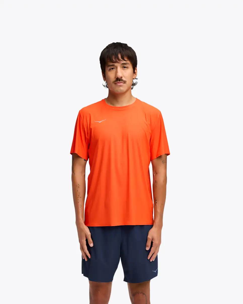 Hoka One One tričko Airolite Short Sleeve 2.0 M lava Velikost: XL