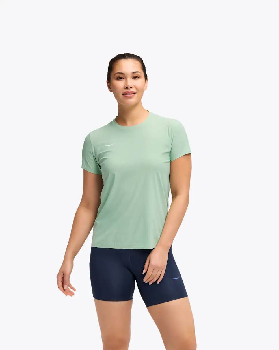 Hoka One One tričko Airolite Short Sleeve 2.0 W jadeite Velikost: L
