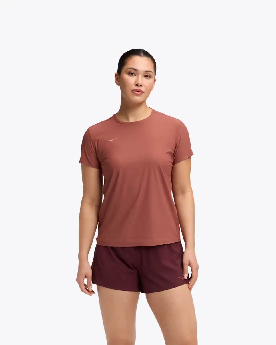 Hoka One One tričko Airolite Short Sleeve 2.0 W rouge Velikost: S