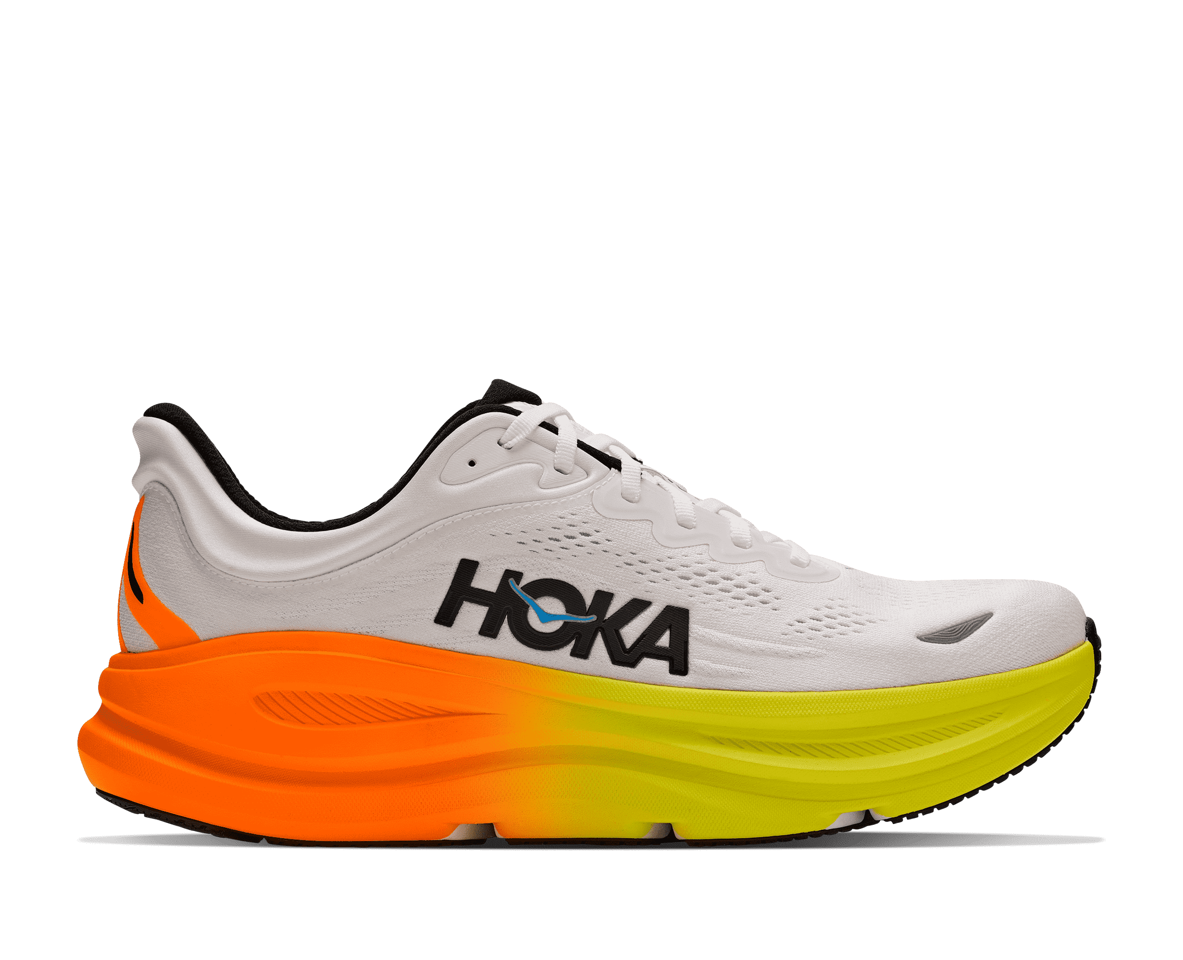 Hoka One One obuv Bondi 9 M white-neon tangerine Velikost EU: 44