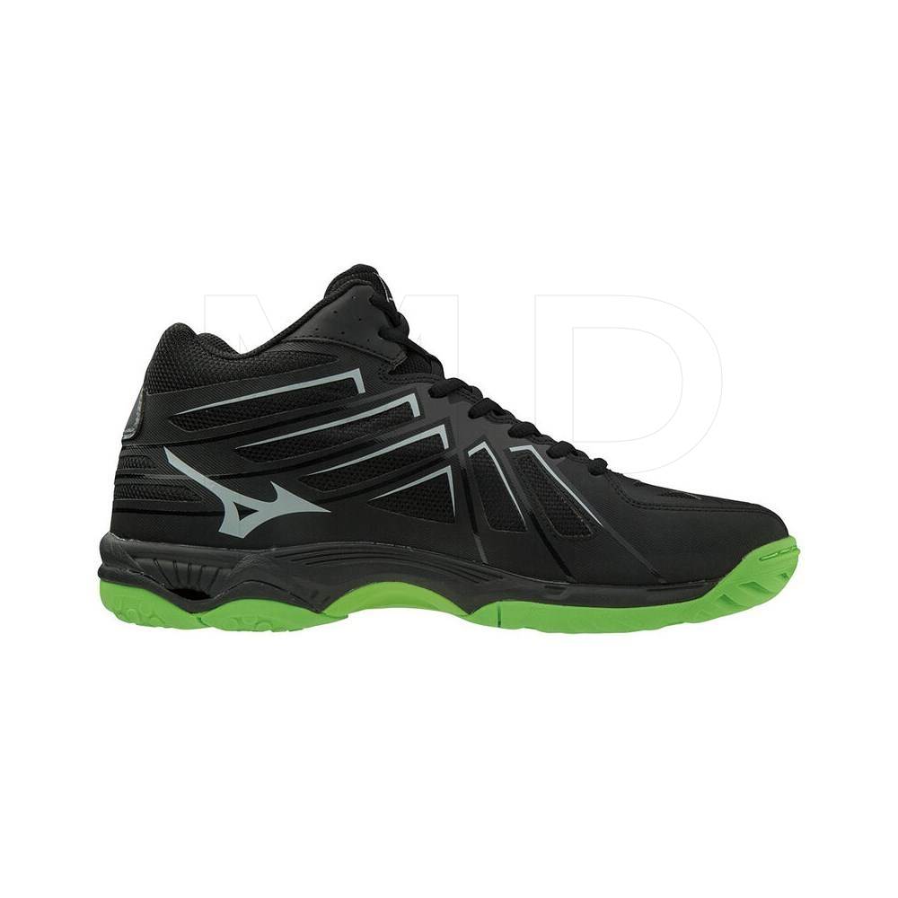 Levně Mizuno obuv WAVE HURRICANE 3 MID black/green