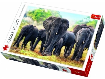 Afričtí sloni: Puzzle 1000 dílků