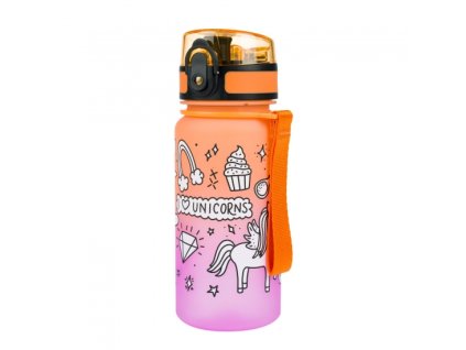 Tritanová fľaša na nápoje Gradient Jednorožec, 350 ml