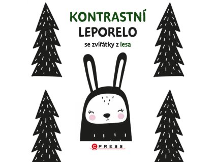 Kontrastní leporelo se zvířátky z lesa