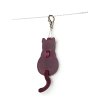 KOžený přívěsek kočička bordo barva