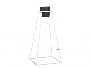 Stojan na květiny Frustum Grande 100cm White + Květináč černý