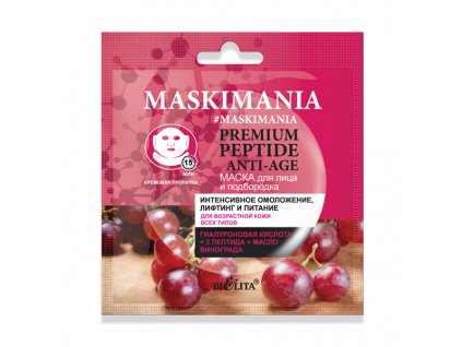 MASKIMANIA Premium Peptide Anti Age maska na obličej a bradu Intenzivní omlazení, lifting a výživa