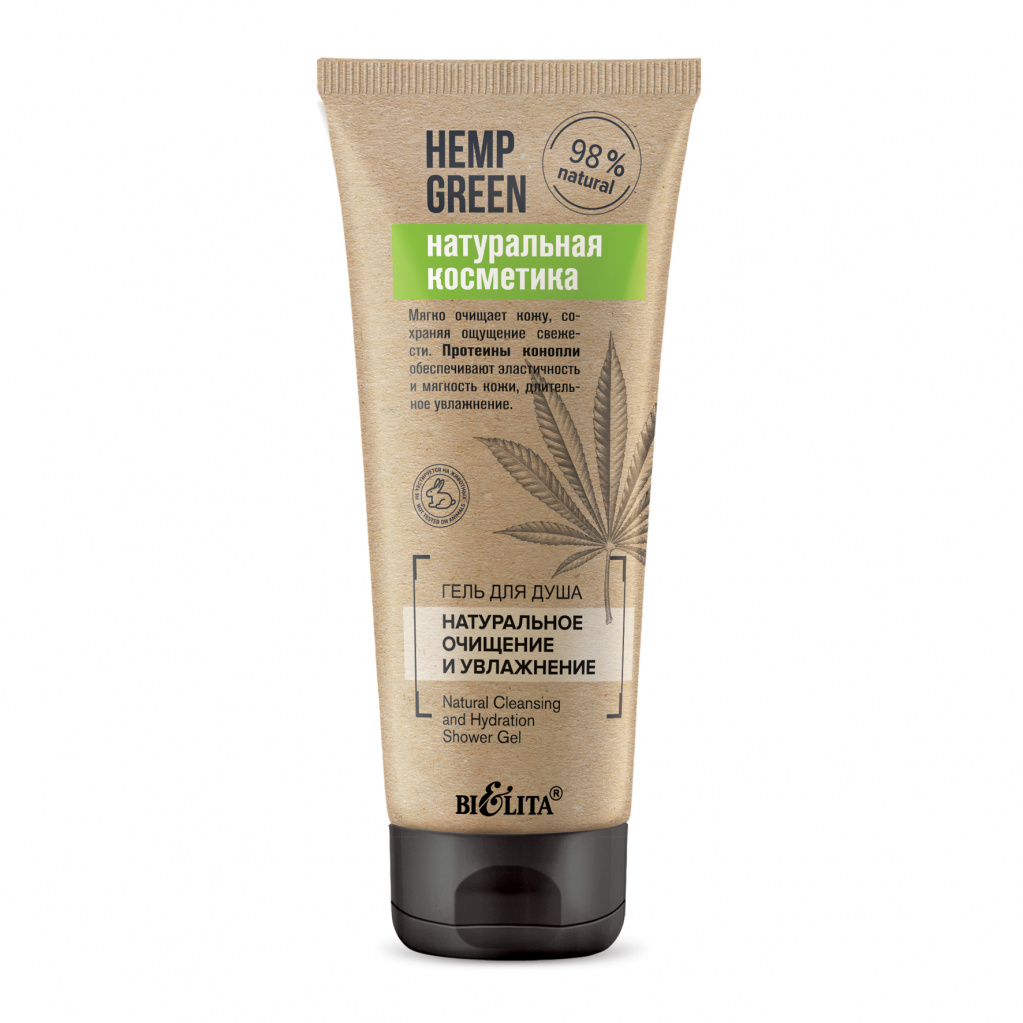 Belita-Vitex Konopná zeleň – Sprchový gel „Přírodní očištění a hydratace“., 200 ml