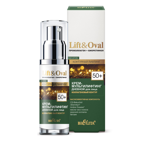 Belita-Vitex Lift&Oval 50+ - Multiliftingový denní pleťový krém „Kolagenová kontura“., 50 ml