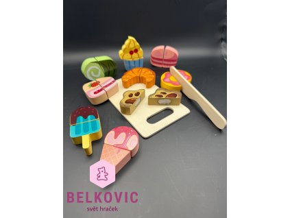 Dřevěná sada zákusků a zmrzlin