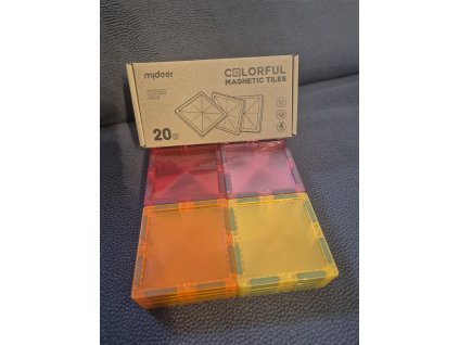 Magnetické čtverce Mideer - teplé odstíny (20ks)