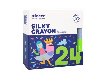 Mideer Hedvábné barevné voskovky 24 ks