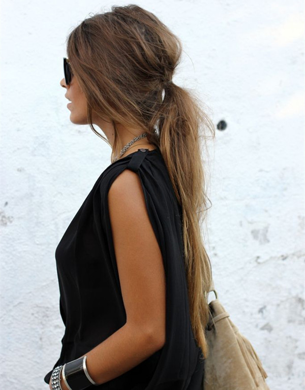 Low-Messy-Ponytail-Hairstyle-for-brown-long-hair-girls