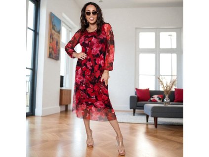 pol pl Dopasowana sukienka midi z transparentnym dolem Kama 694 1 Photoroom