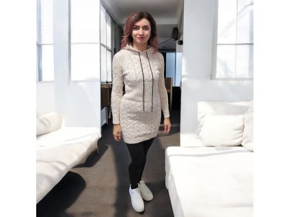 Úpletové šaty Iva s kapucňou