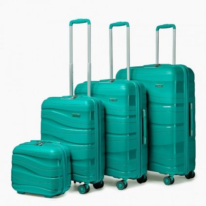 29576 rodinny cestovni set kufru s kosmetickym kufrikem tyrkysovy