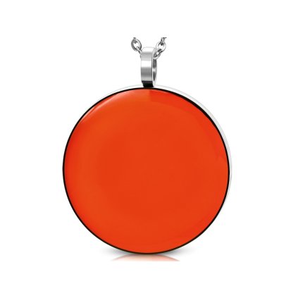 Dámska retiazka s príveskom kruh v oranžovej farbe Iris