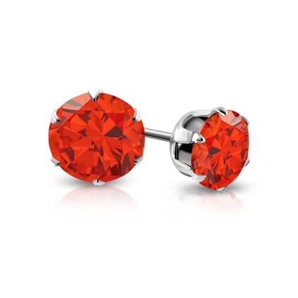 Drobné oceľové náušnice s brúseným očkom oranžové 3 mm
