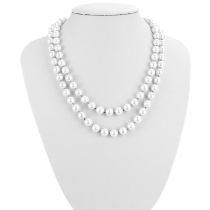 713 1 nahrdelnik perlovy biely shell perly dvojrad