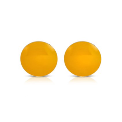 Náušnice okrúhle z ocele - svetlo oranžové