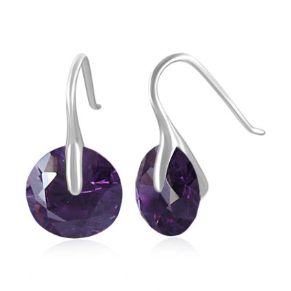 Náušnice z chirurgickej ocele - vo farbe ametyst