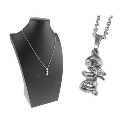 Oceľová dámska retiazka s príveskom anjelik
