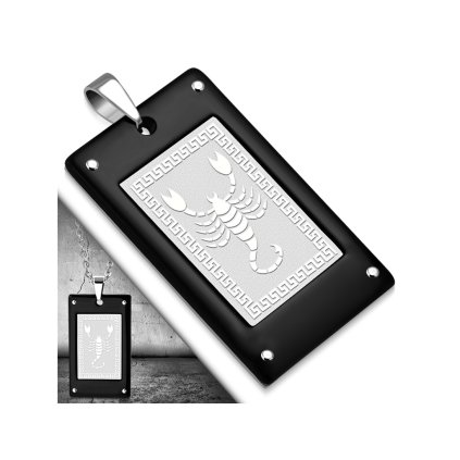 Oceľová retiazka s príveskom platnička znamenie škorpión