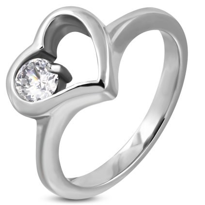 Prsteň so srdiečkom a očkom/prstene z chirurgickej ocele