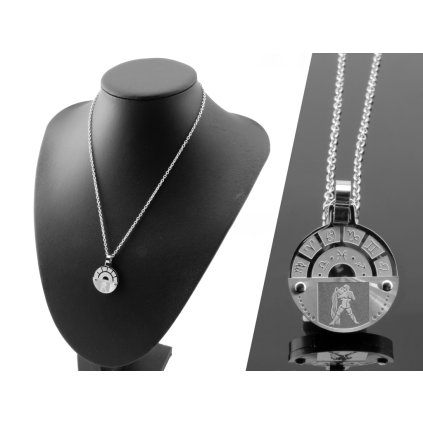 Retiazka s príveskom z chirurgickej ocele znamenie zverokruhu Vodnár