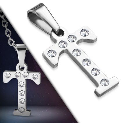 Retiazka s príveskom s písmenom - T - s očkami 2 cm