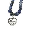 Dámsky náhrdelník z polodrahokamu Sodalit s príveskom srdce