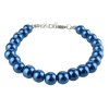 Dámský náramek z voskových perel v modré barvě - 8 mm