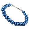 Dámský náramek z voskových perel v modré barvě - 8 mm