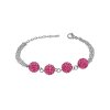 Dámsky oceľový náramok Shamballa ružový
