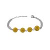 Dámsky oceľový náramok Shamballa žltý