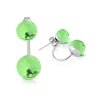 Dámske oceľové náušnice s fazetovým výbrusom bledozelené