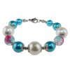 Náramok z koraliek modro biely - Bianca