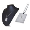 Oceľová retiazka s príveskom platnička s krížom z kubického zirkóna - 3,7 cm