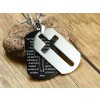 Oceľová retiazka s príveskom platnička s modlitbou a kríž