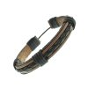 Pánsky náramok z eko kože pletený vzor - čiernohnedý