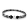 Pánsky náramok z polodrahokamu Hematit a Howlit