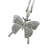 Štrasový náhrdelník s motýľom v čiernom prevedení